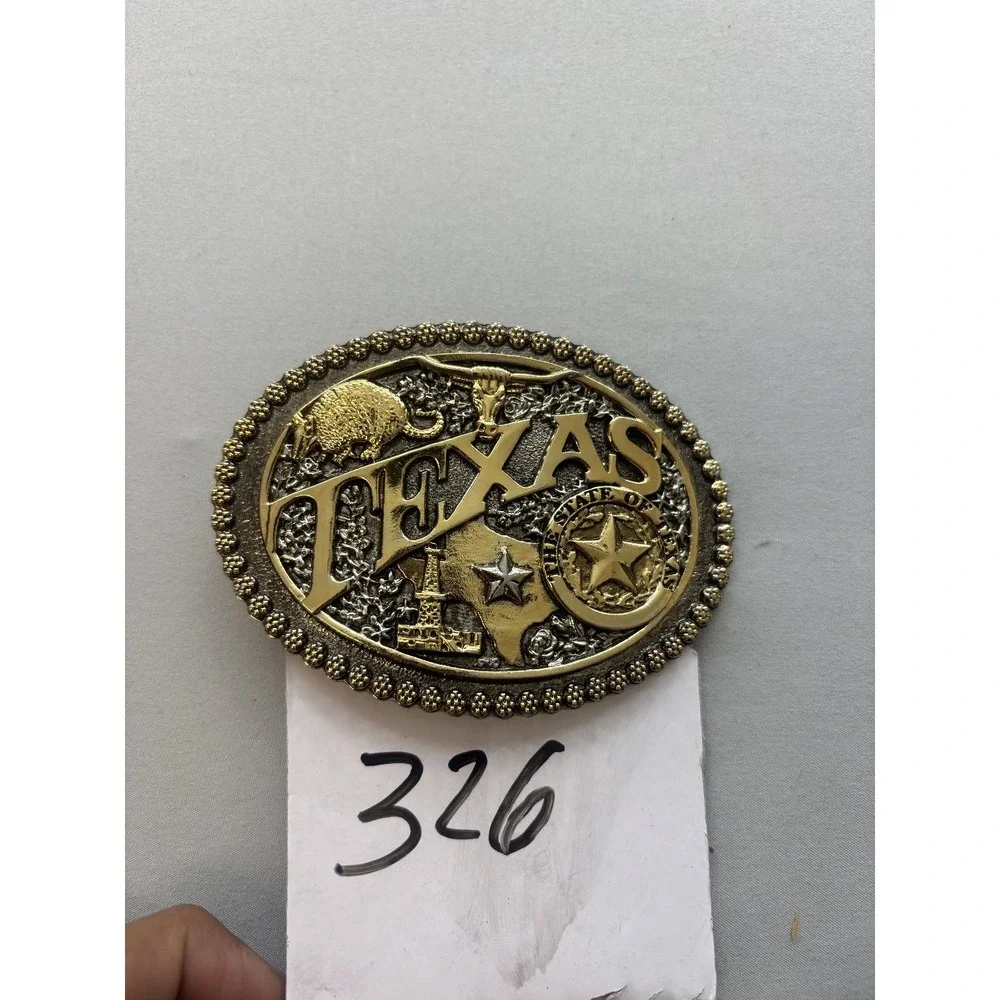 Boot Barn Texas Belt Buckle Gold Tone State Map Armadillo Alamo Star Western